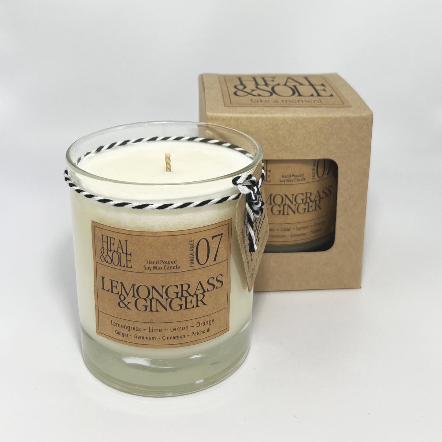 Lemongrass & Ginger Fragranced Soy Wax Candle