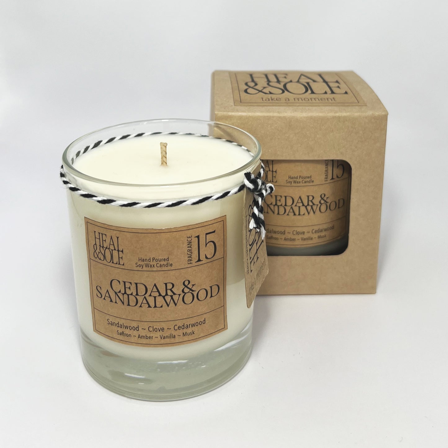 Cedar & Sandalwood Fragranced Soy Wax Candle