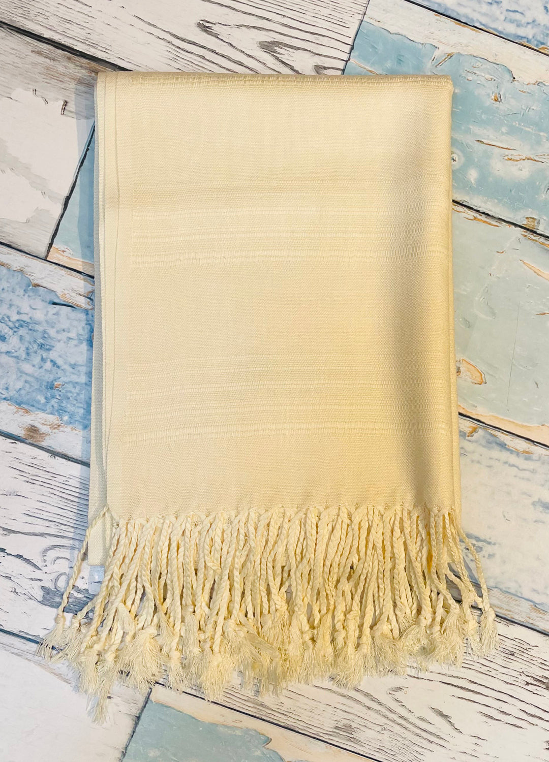 Cream Textured Silk Scarf