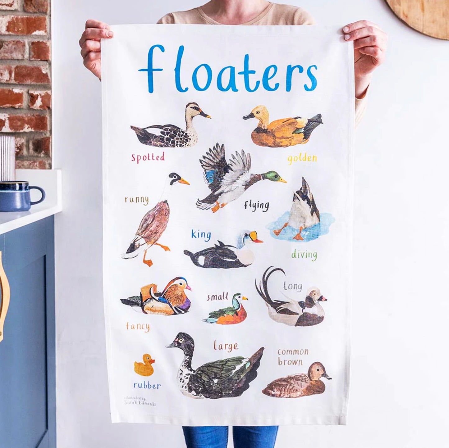 Sarah Edmonds Floaters Tea Towel