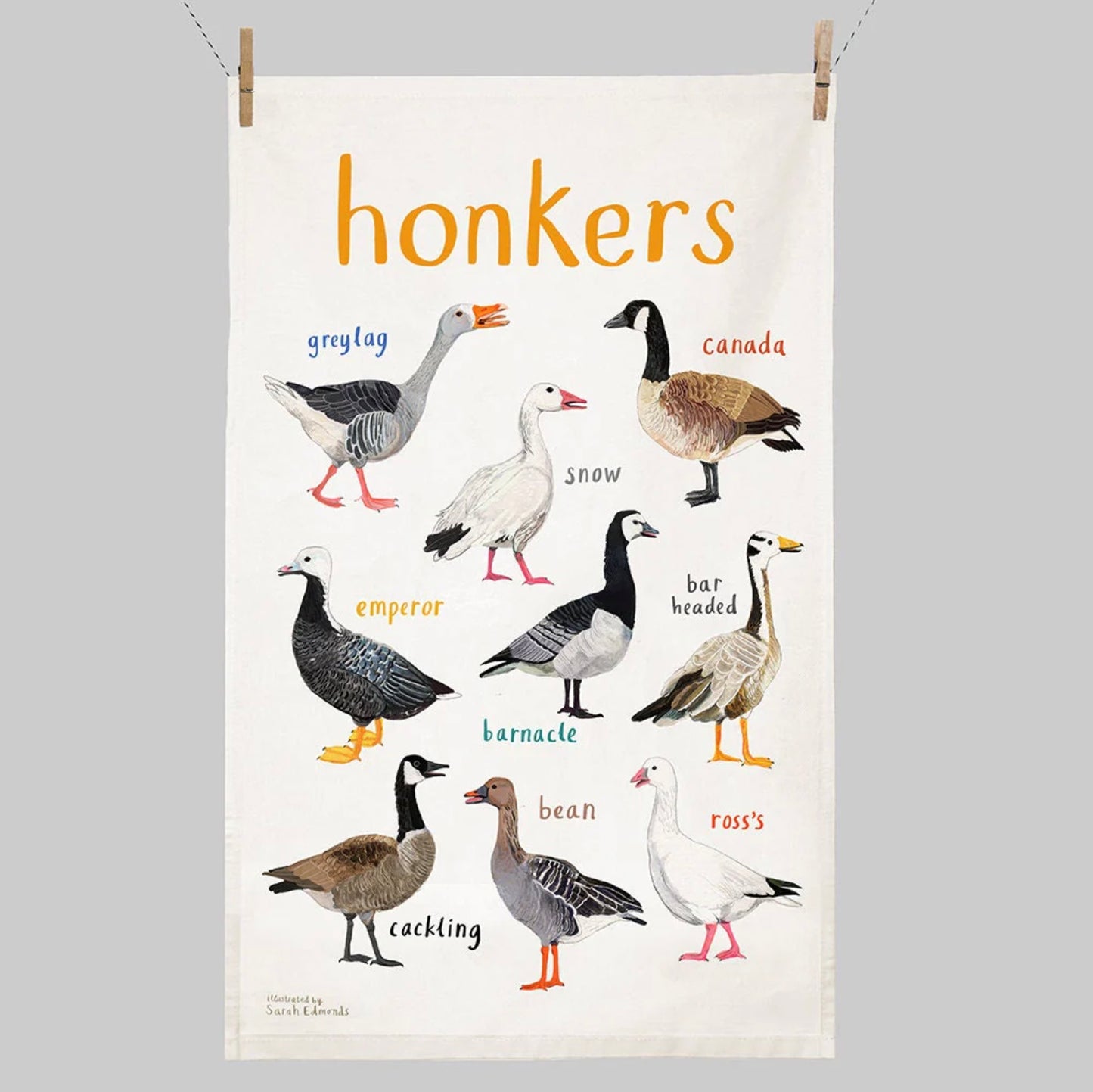 Sarah Edmonds Honkers Tea Towel