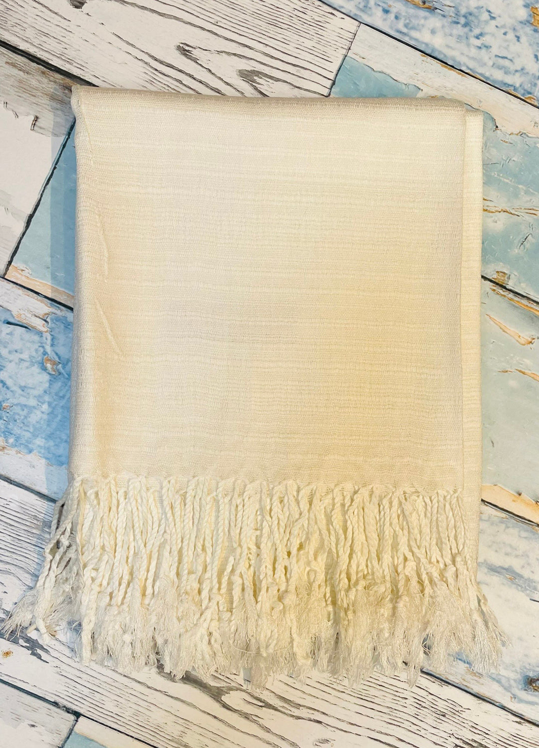 Ivory Textured Silk Scarf