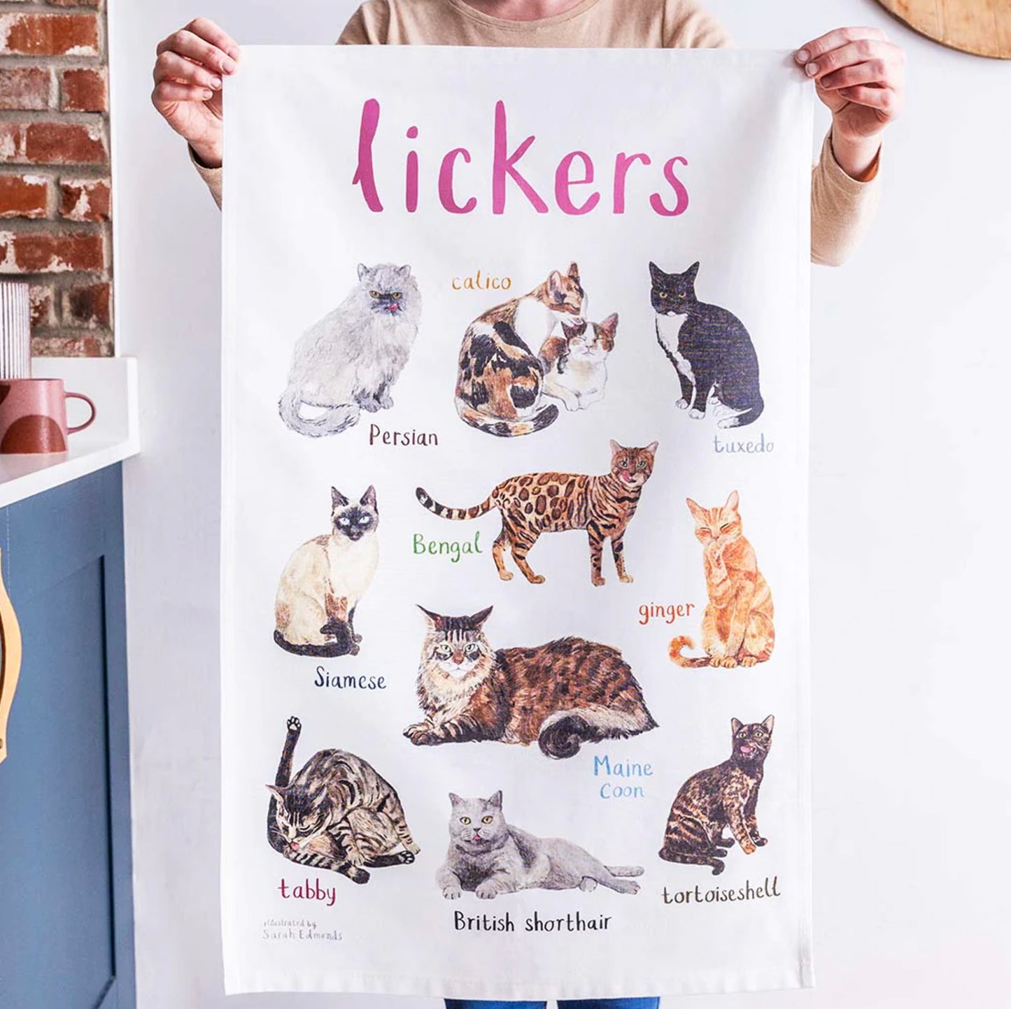 Sarah Edmonds Lickers Tea Towel