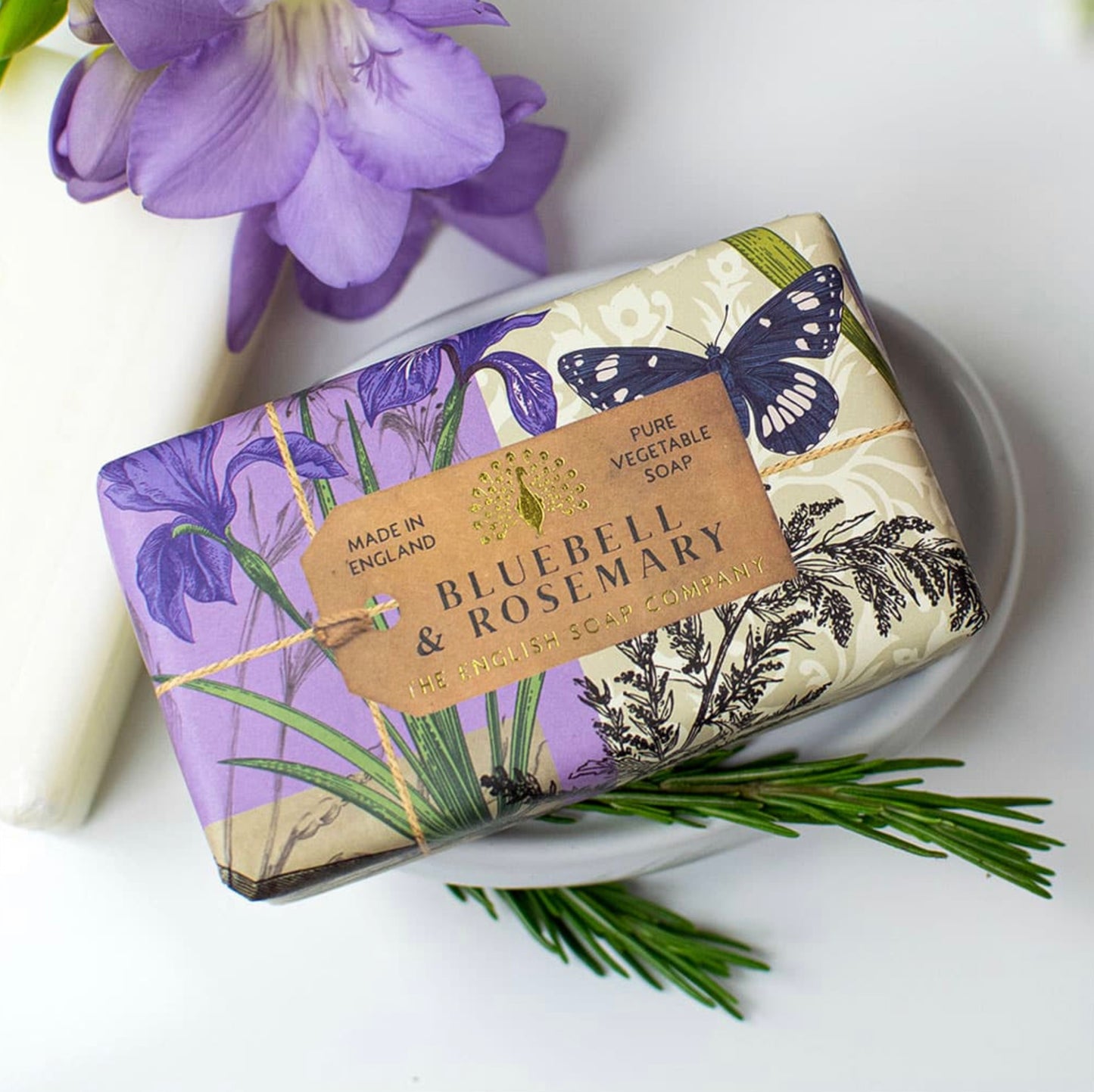 Luxury Bluebell and Rosemary fragranced soap bar