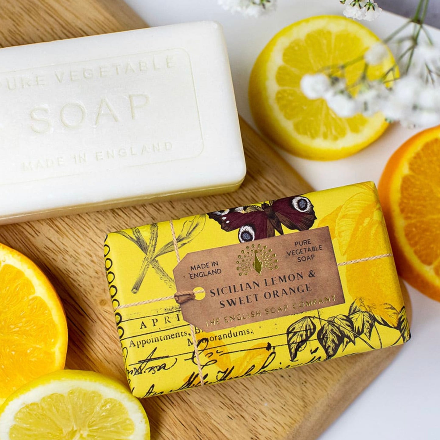 Luxury Sicilian Lemon and Sweet Orange fragranced soap bar
