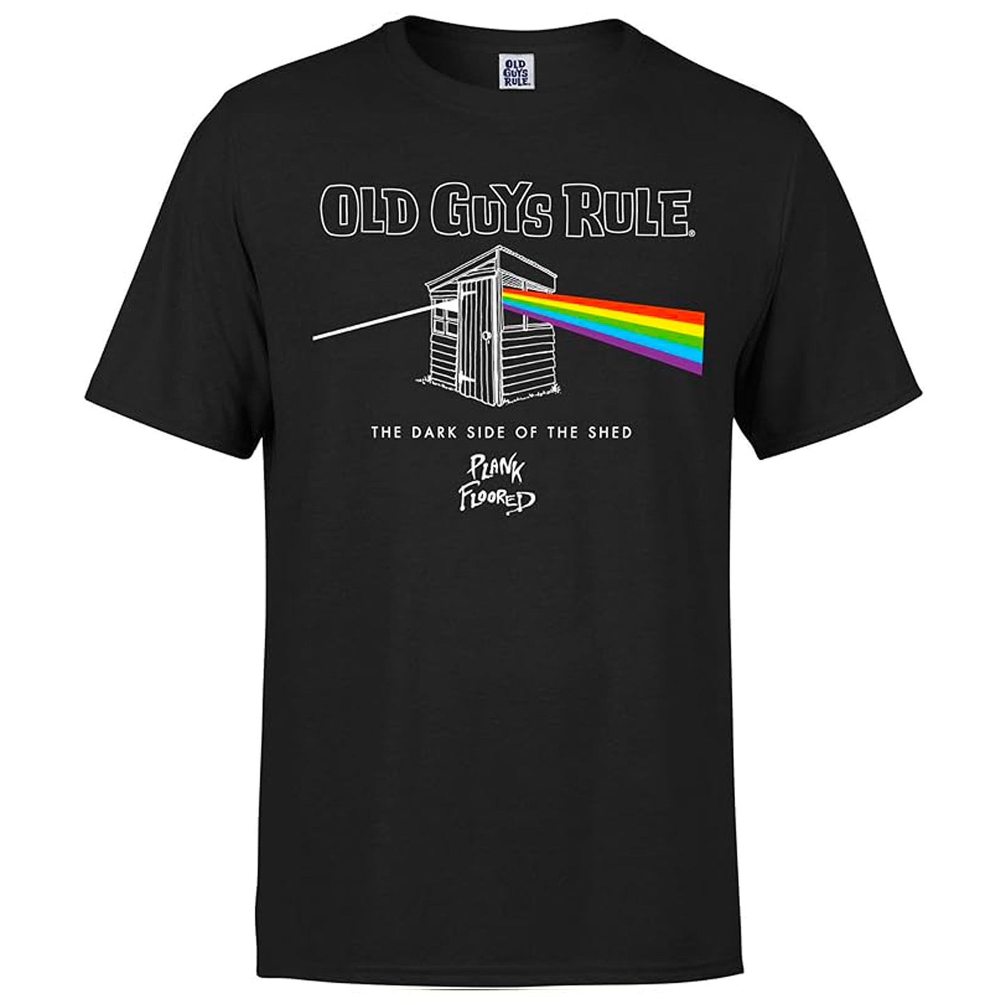 Old Guys Rule Dark Side of the Shed Black T Shirt