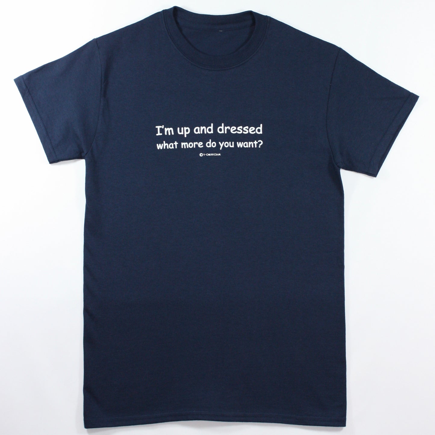 Up and Dressed Navy Novelty T Shirt