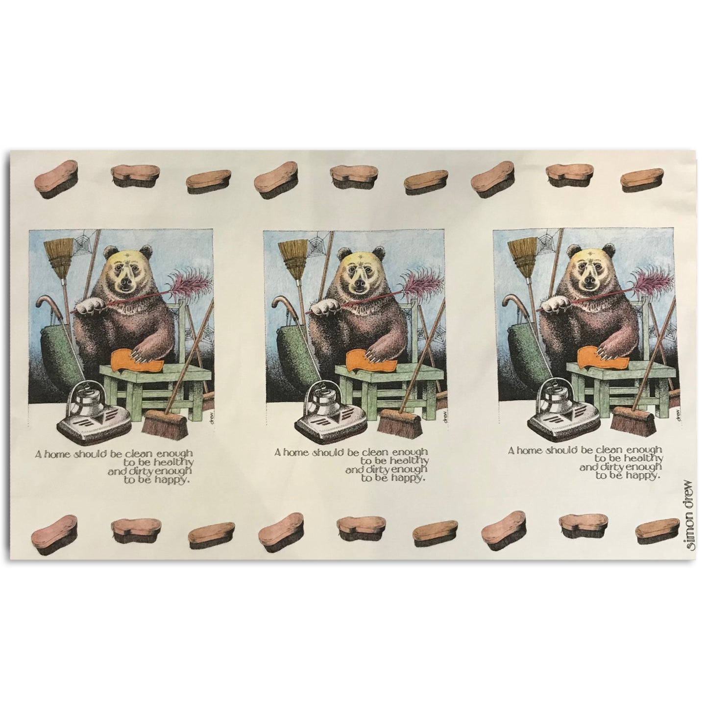 Simon Drew Clean Home Tea Towel