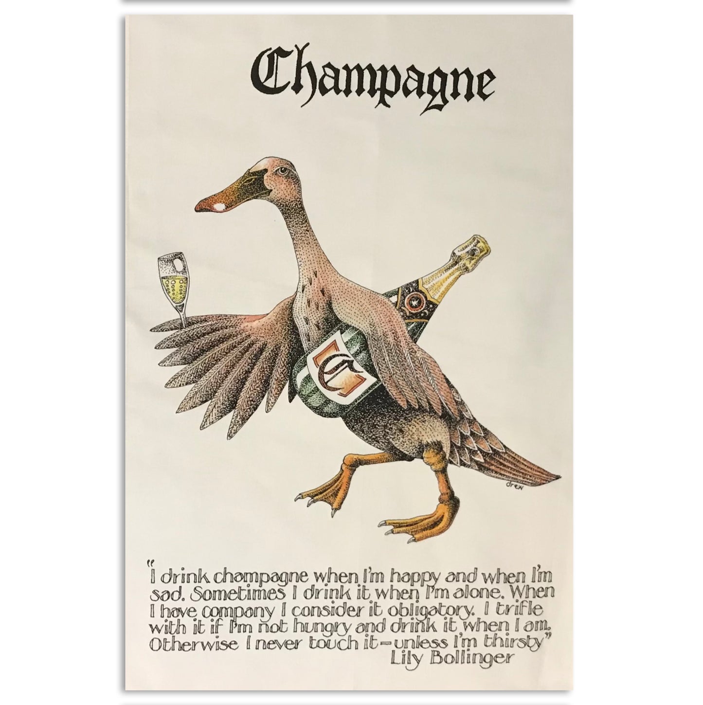 Simon Drew Champagne Tea Towel