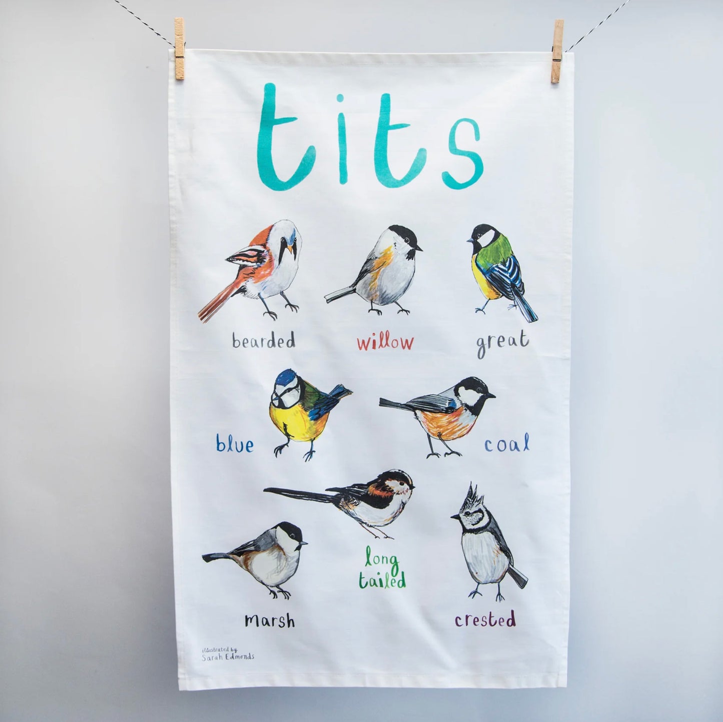 Sarah Edmonds Tits Tea Towel